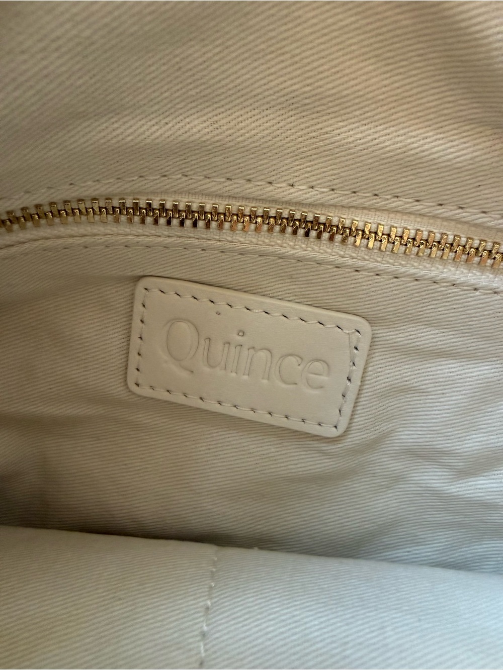Quince Italian leather convertible crescent handwoven shoulder bag Bone Large - Picture 3 of 5